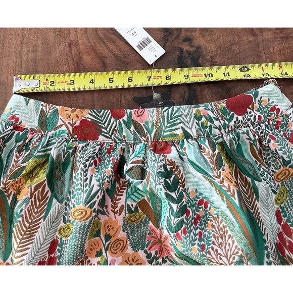 NWT Anthropologie Sunday in Brooklyn Floral Jacquard A-Line Midi Skirt S Petite - Picture 5 of 16